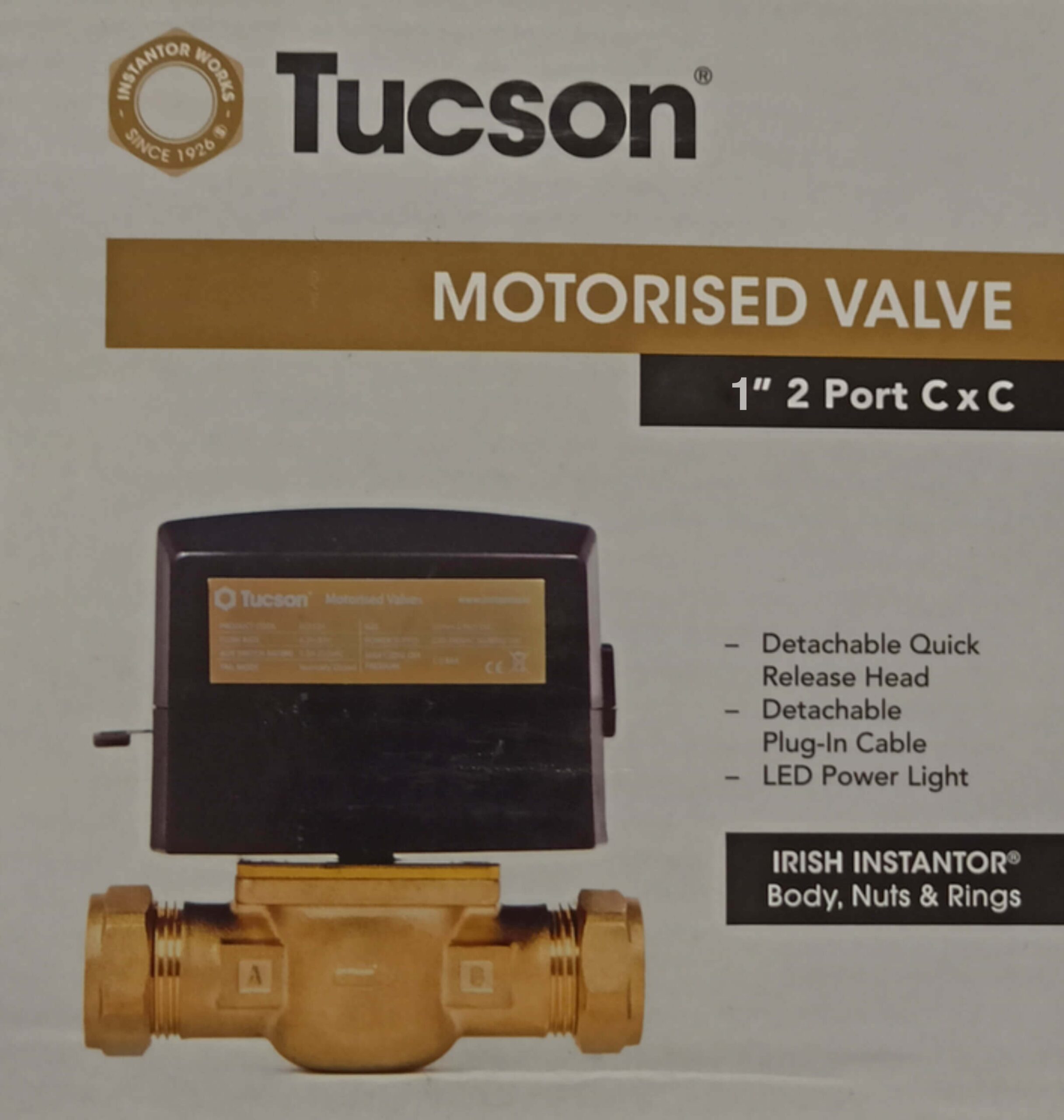 tucson 1 inch 2 port c x c motorised valve