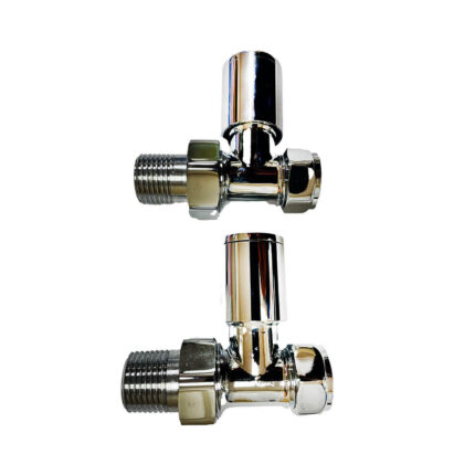 pair 1222 modern straight chrome radiator valves