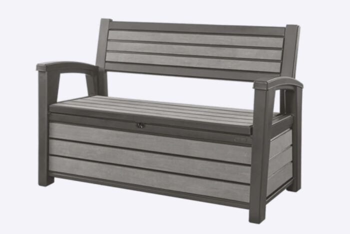 hudson 227l storage bench - grey